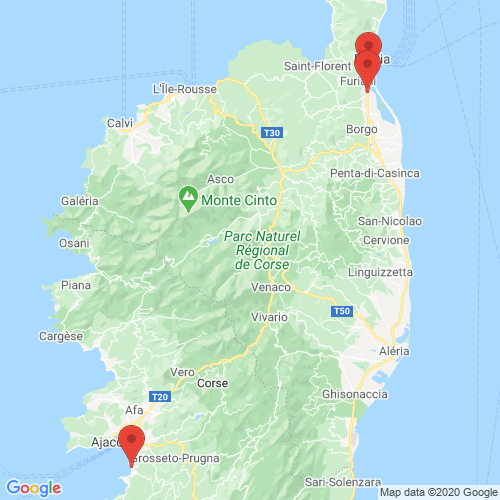Carte des Escape Games de la région Corse
