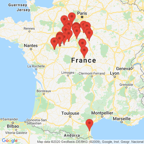 Carte des Escape Games de la région Centre-Val de Loire