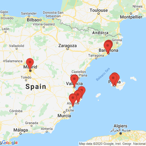 Carte des Escape Games de la région Espagne
