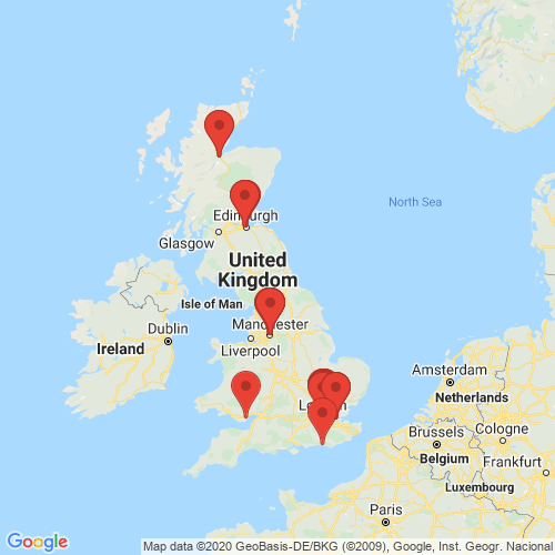 Carte des Escape Games de la région Royaume-Uni