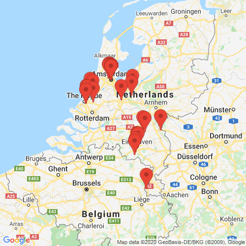 Carte des Escape Games de la région Pays-Bas