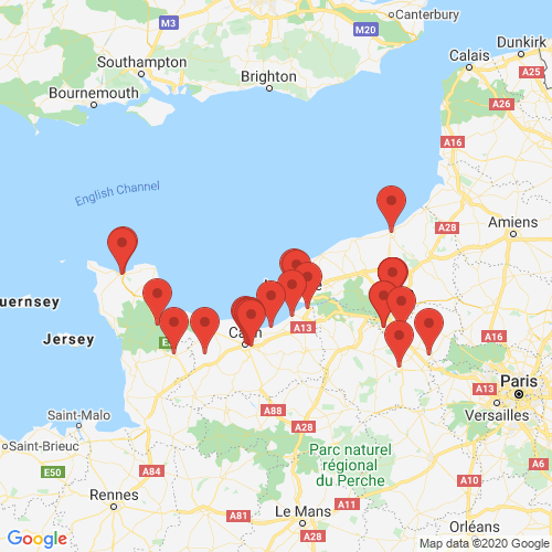 Carte des Escape Games de la région Normandie